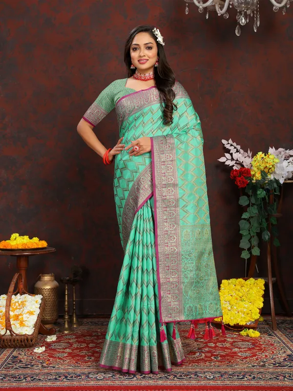 Sky_Blue_Soft_Katan_Silk_With_Zari_Weaving_Design_And_Rich_Zari_Weaving_Pallu_Border_Saree