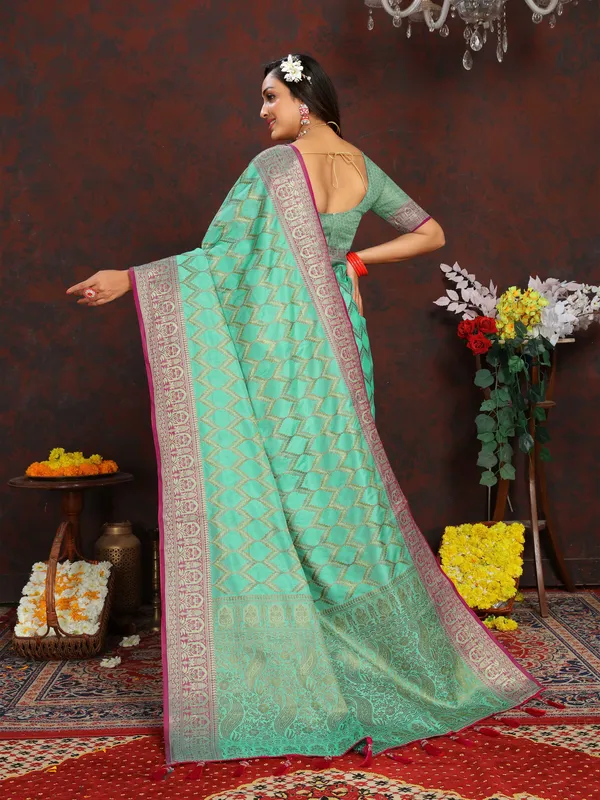 Sky_Blue_Soft_Katan_Silk_With_Zari_Weaving_Design_And_Rich_Zari_Weaving_Pallu_Border_Saree