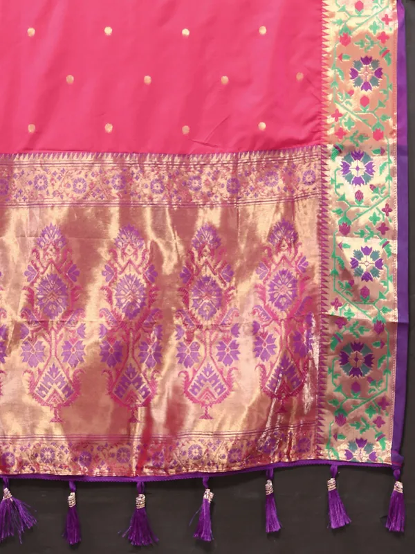 Pink_Soft_Paithani_Silk_With_Meenakari_Weaving_Design_And_Rich_Meenakari_Weaving_Pallu_Saree