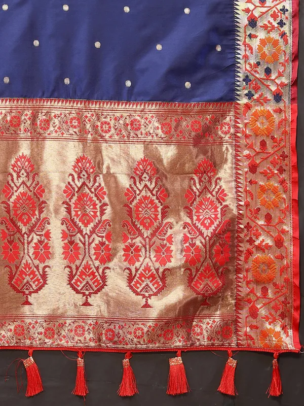 Blue_Soft_Paithani_Silk_With_Meenakari_Weaving_Design_And_Rich_Meenakari_Weaving_Pallu_Saree