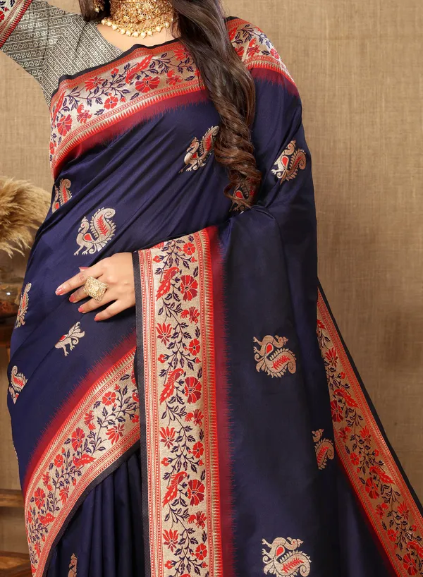 Navy_Blue_Soft_Paithani_Silk_With_Meenakari_Weaving_Design_And_Rich_Meenakari_Weaving_Pallu_Saree