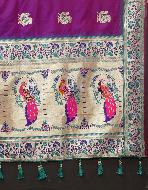 Wine_Soft_Paithani_Silk_With_Meenakari_Weaving_Design_And_Rich_Meenakari_Weaving_Pallu_Saree