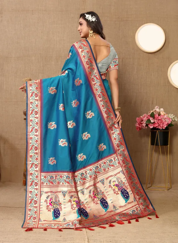 Sky_Blue_Soft_Paithani_Silk_With_Meenakari_Weaving_Design_And_Rich_Meenakari_Weaving_Pallu_Saree