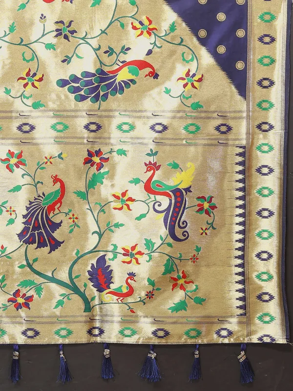 Navy_Blue_Soft_Paithani_Silk_With_Meenakari_Weaving_Design_And_Rich_Meenakari_Weaving_Pallu_Saree