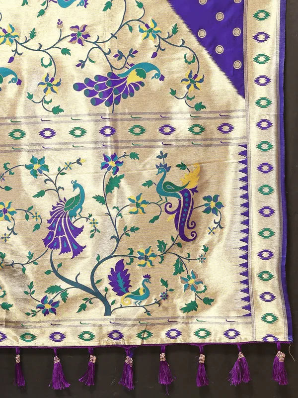 Blue_Soft_Paithani_Silk_With_Meenakari_Weaving_Design_And_Rich_Meenakari_Weaving_Pallu_Saree