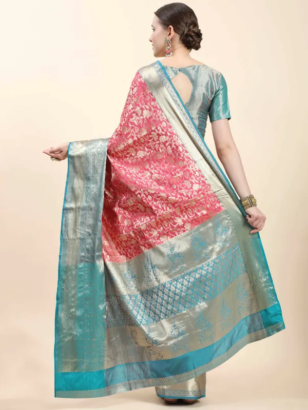 Pink_Soft_Banarasi_Silk_With_Beautiful_Gold_Zari_Weaving_With_Rich_Pallu_Saree