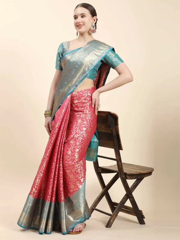 Pink_Soft_Banarasi_Silk_With_Beautiful_Gold_Zari_Weaving_With_Rich_Pallu_Saree