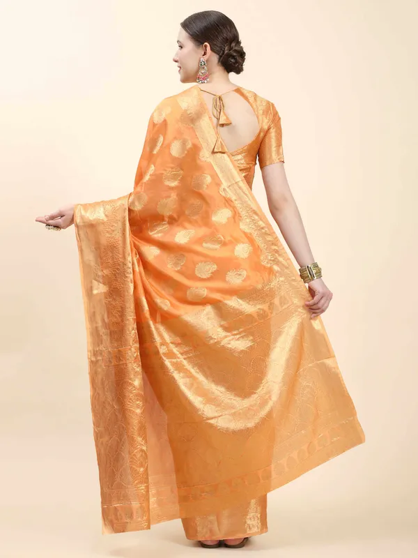 Orange_Organza_Silk_With_Beautiful_Gold_Zari_Weaving_With_Rich_Pallu_Saree
