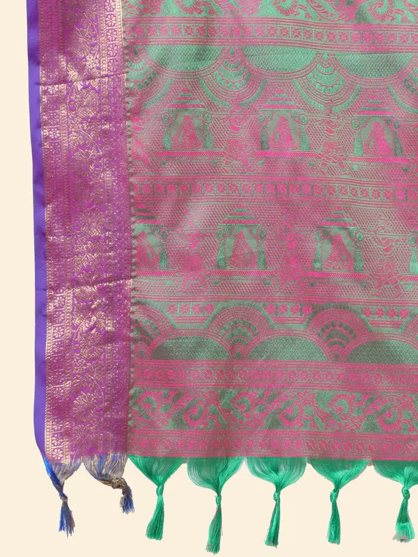 Teal_Blue_Soft_Kanjivaram_Rich_Pallu_Self_Jacquard_Weaving_With_Gold_Zari_Saree