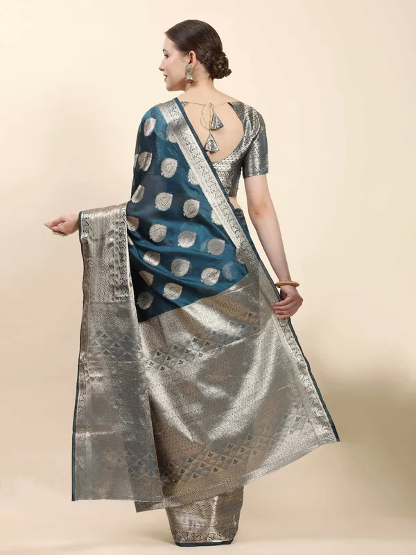 Blue_Organza_Silk_With_Beautiful_Gold_Zari_Weaving_With_Rich_Pallu_Saree