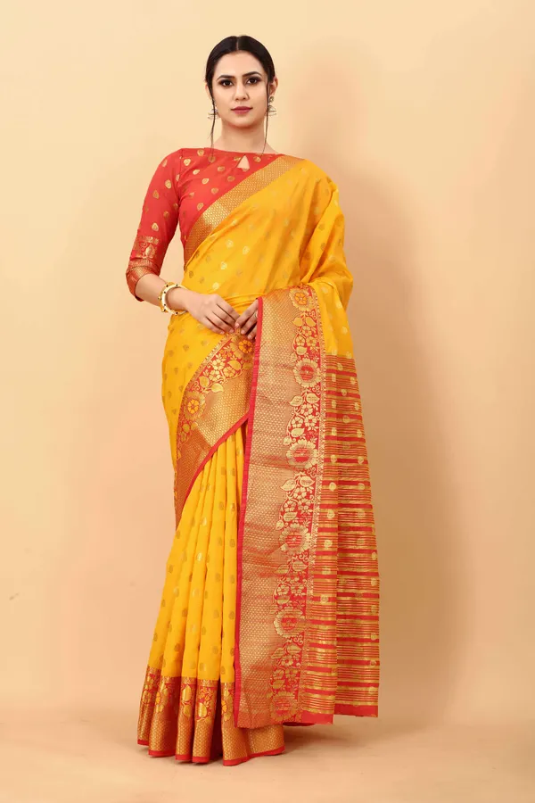 Yellow_Amazing_Ethnic_Wear_Silk_Traditional_Saree