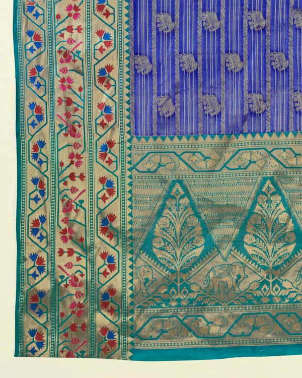 Royal_Blue_Pure_Lichi_Silk_With_Beautiful_Gold_Zari_Weaving_With_Heavy_Rich_Pallu_Saree