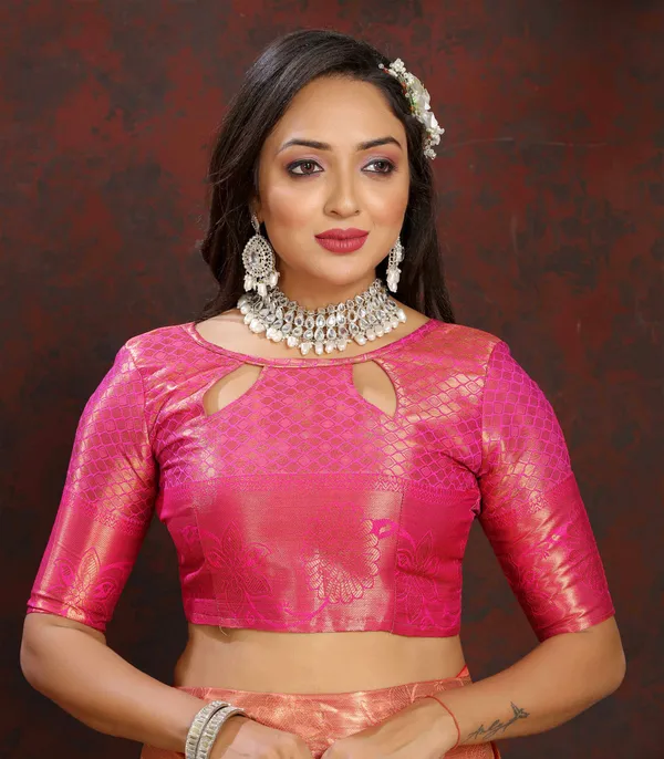 Orange_Lichi_Silk_With_Beautiful_Gold_And_Silver_Zari_Weaving_With_Rich_Pallu_Saree