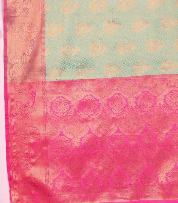 Pista_Green_Lichi_Silk_With_Beautiful_Gold_And_Silver_Zari_Weaving_With_Rich_Pallu_Saree