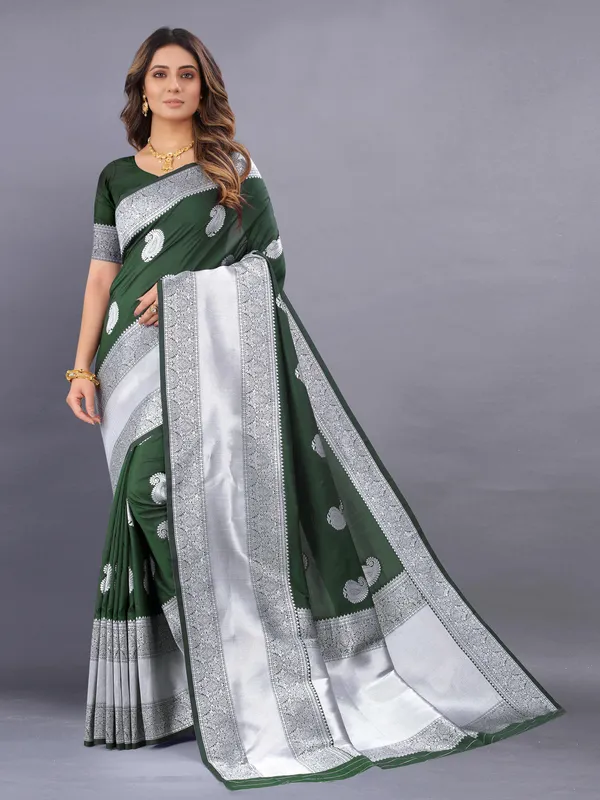 Bottle_Green_Amazing_Ethnic_Wear_Silk_Traditional_Saree