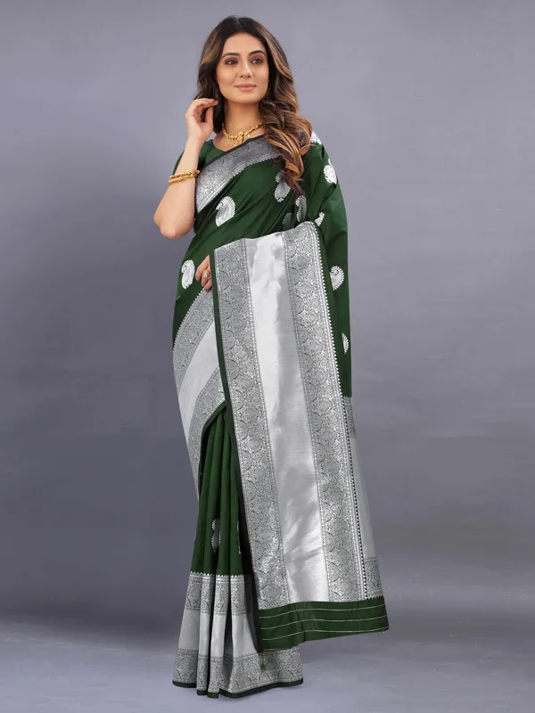 Bottle_Green_Amazing_Ethnic_Wear_Silk_Traditional_Saree