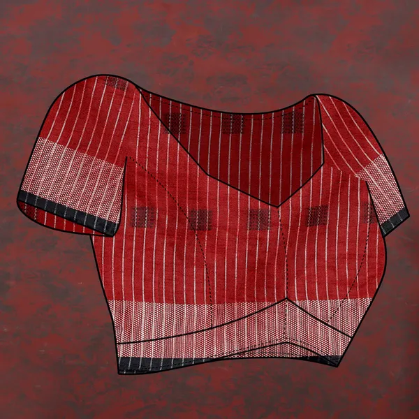 Red_Soft_Cotton_Dobi_Jacquard_Silk_Saree_And_Contrast_Pallu_Contrast_Matching_Blouse