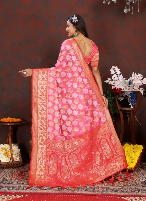 Peach_Soft_Organza_Silk_With_Meenakari_Weaving_Design_Pallu_Saree