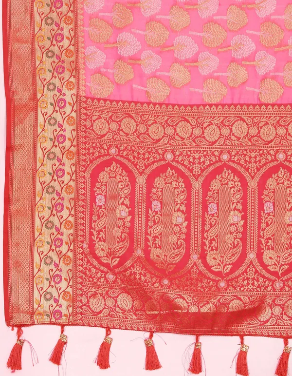 Peach_Soft_Organza_Silk_With_Meenakari_Weaving_Design_Pallu_Saree