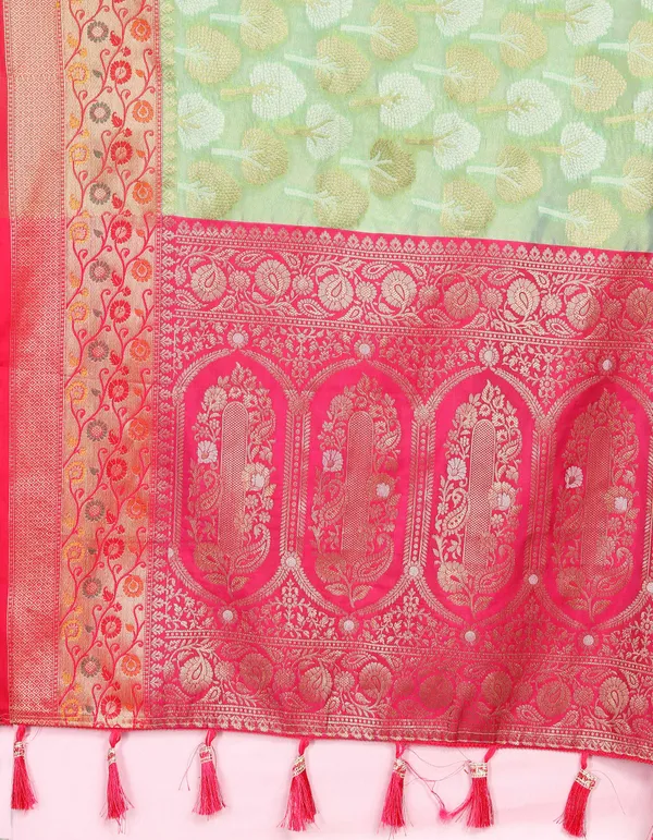Pista_Green_Soft_Organza_Silk_With_Meenakari_Weaving_Design_Pallu_Saree