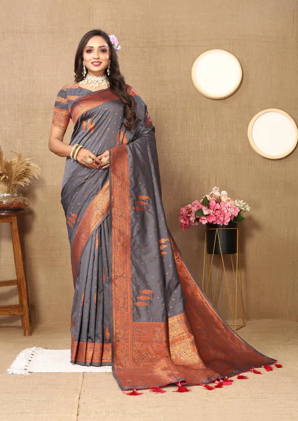 Grey_Soft_Silk_With_Copper_Zari_Weaving_Design_And_Rich_Zari_Weaving_Pallu_End_Saree