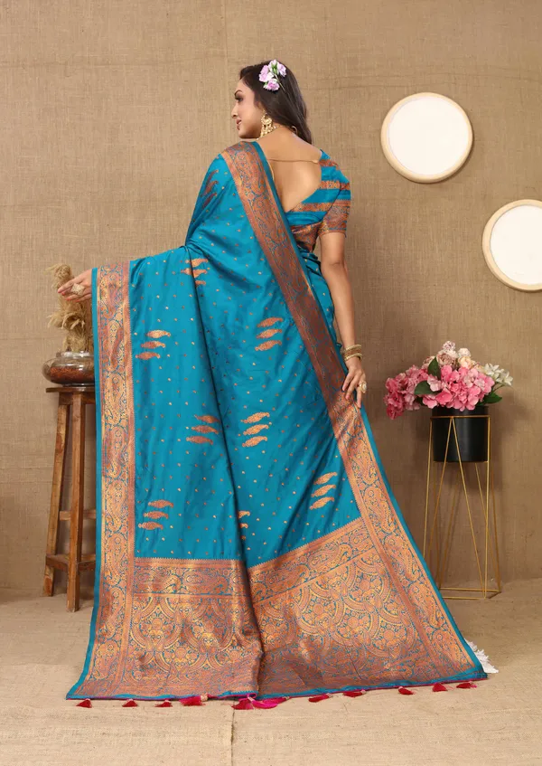 Sky_Blue_Soft_Silk_With_Copper_Zari_Weaving_Design_And_Rich_Zari_Weaving_Pallu_Saree