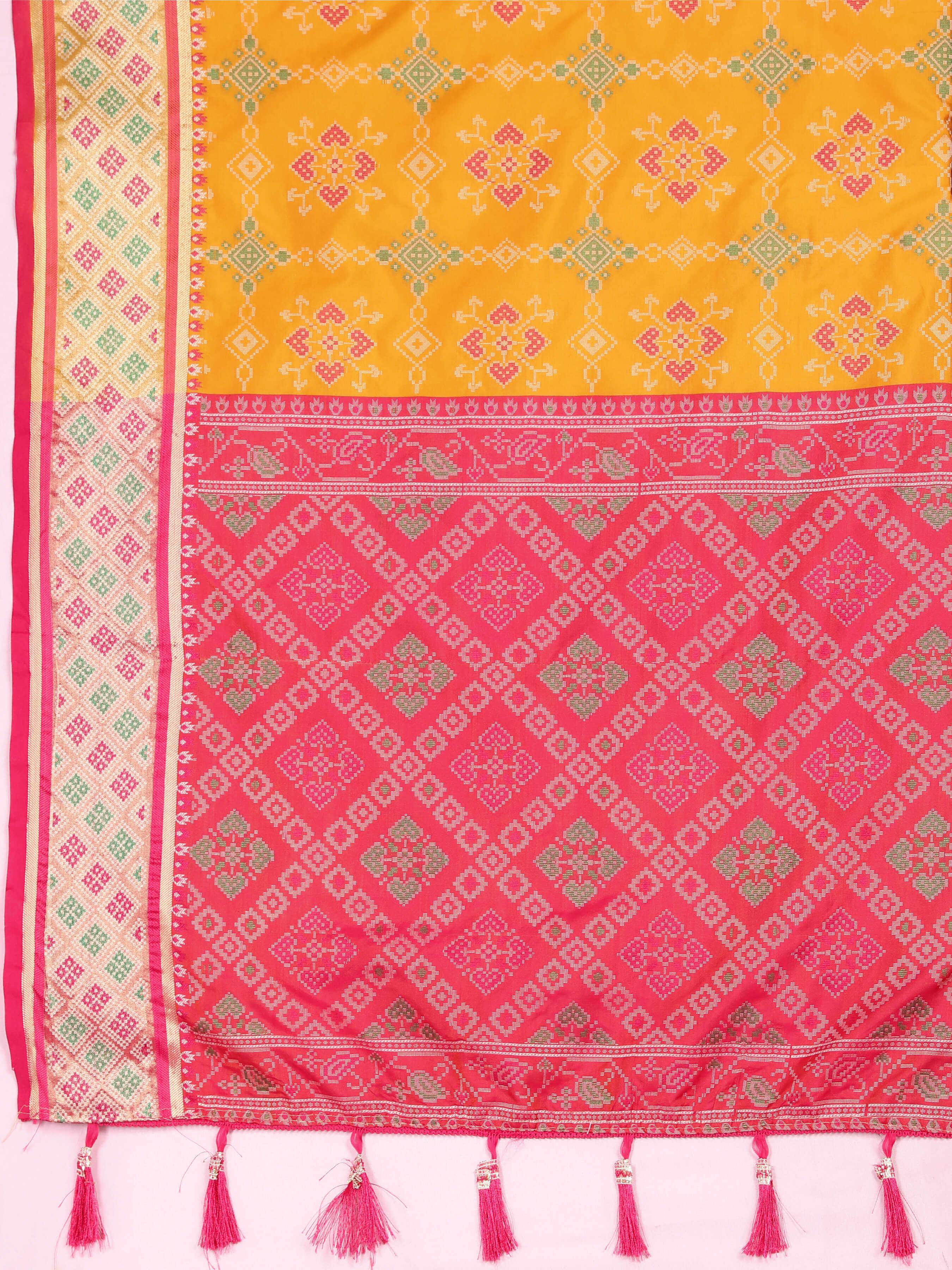 Yellow_Soft_Patola_Silk_With_Meenakari_Zari_Weaving_Patterns_And_Rich_Zari_Weaving_Pallu_Saree