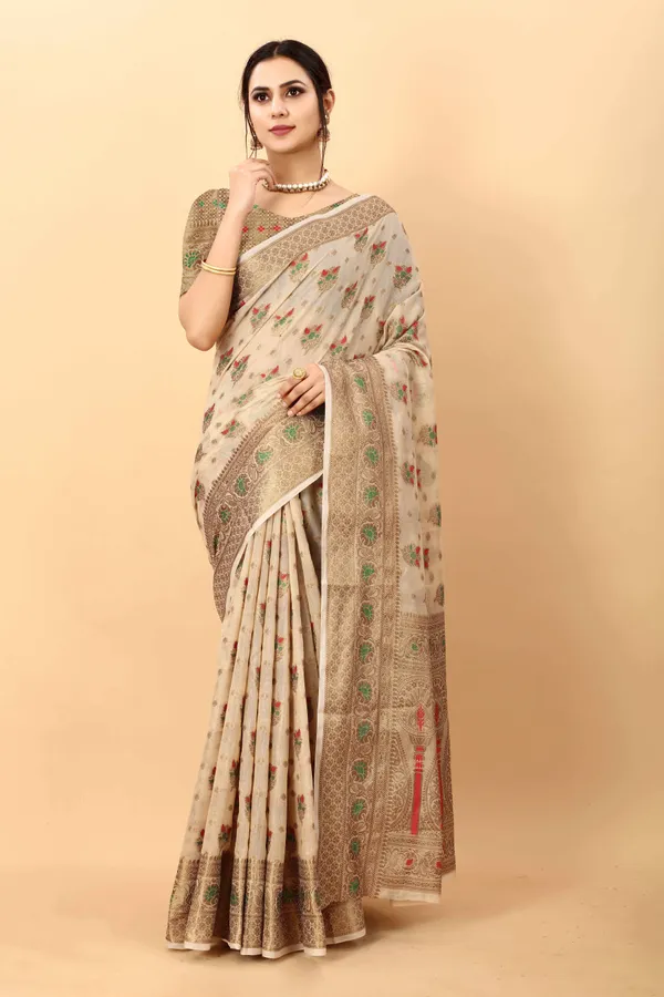 Chickoo_Amazing_Ethnic_Wear_Silk_Blended_Chanderi_Traditional_Saree