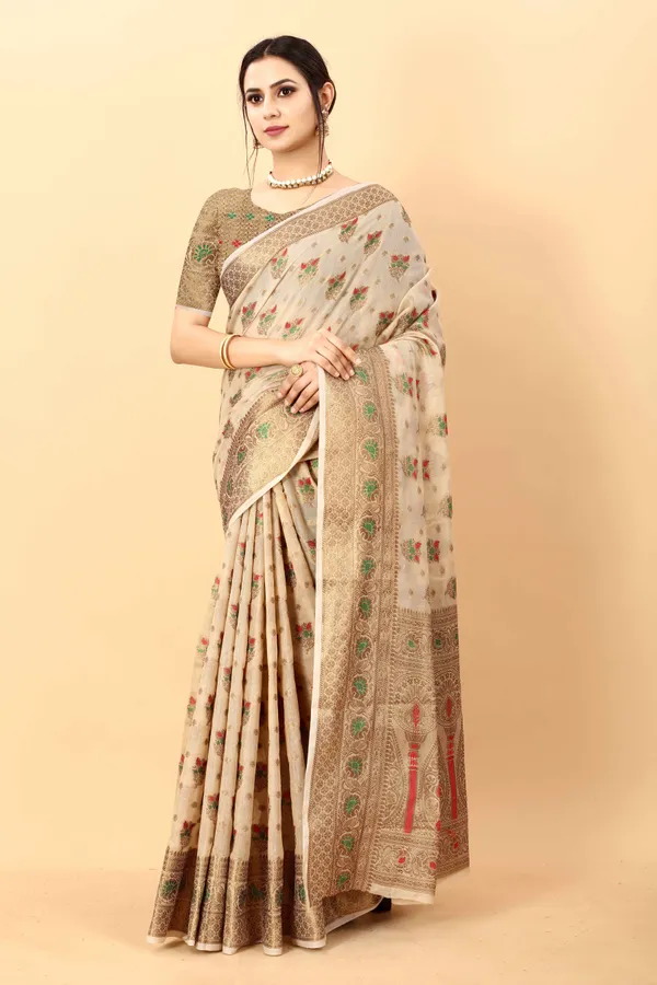 Chickoo_Amazing_Ethnic_Wear_Silk_Blended_Chanderi_Traditional_Saree