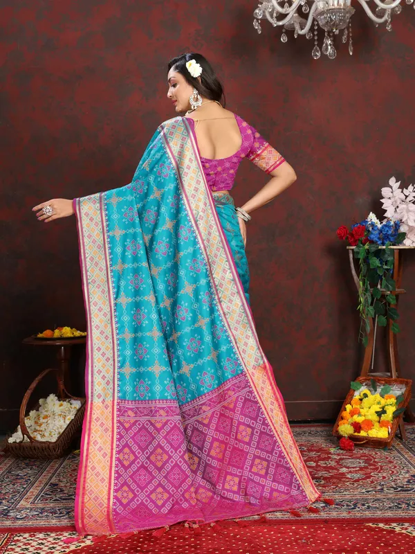 Sky_Blue_Soft_Patola_Silk_With_Meenakari_Zari_Weaving_Patterns_And_Rich_Zari_Weaving_Pallu_Saree