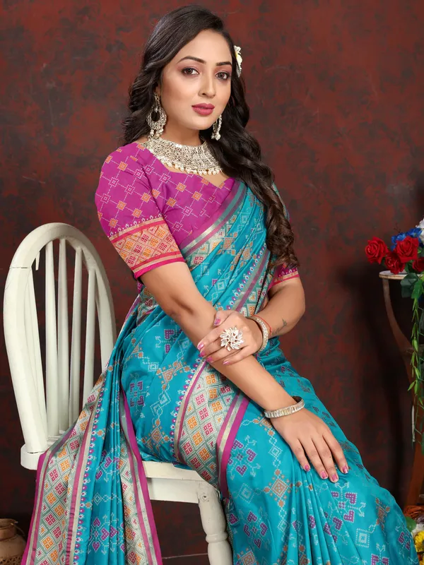 Sky_Blue_Soft_Patola_Silk_With_Meenakari_Zari_Weaving_Patterns_And_Rich_Zari_Weaving_Pallu_Saree
