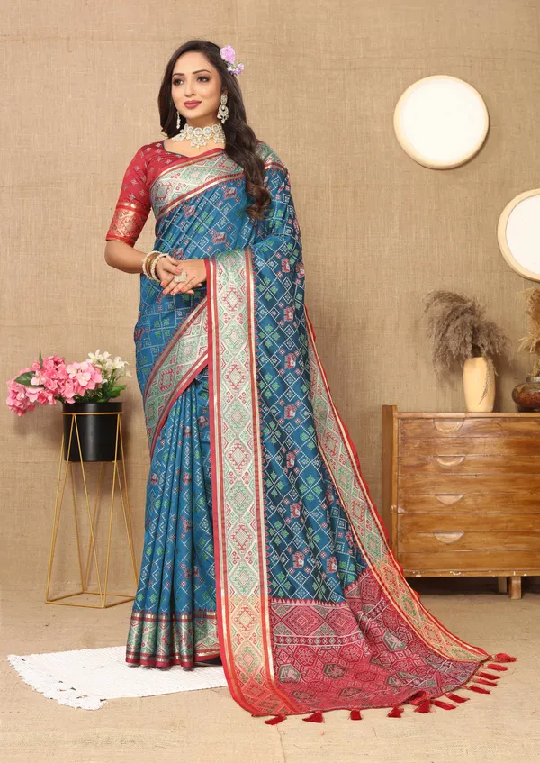Navy_Blue_Soft_Patola_Silk_With_Meenakari_Zari_Weaving_Patterns_And_Rich_Zari_Weaving_Pallu_Saree