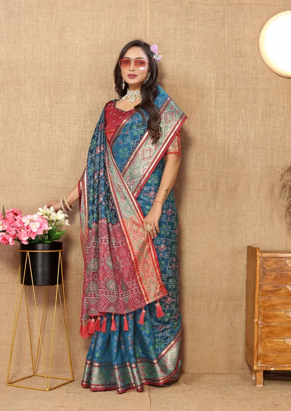 Navy_Blue_Soft_Patola_Silk_With_Meenakari_Zari_Weaving_Patterns_And_Rich_Zari_Weaving_Pallu_Saree