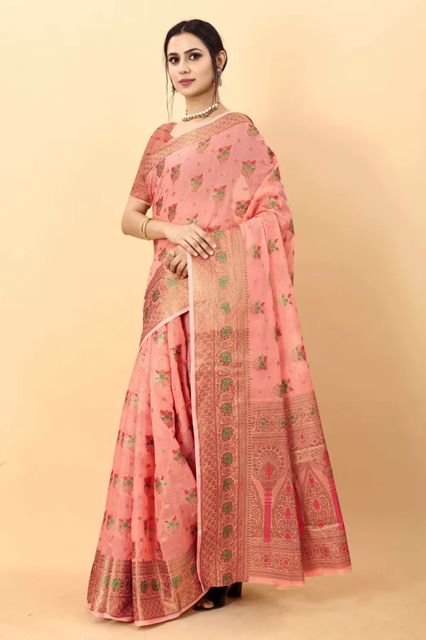 Orange_Amazing_Ethnic_Wear_Silk_Blended_Chanderi_Traditional_Saree