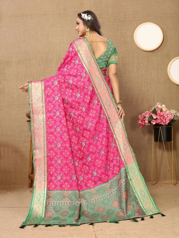 Pink_Soft_Patola_Silk_With_Meenakari_Zari_Weaving_Patterns_And_Rich_Zari_Weaving_Pallu_Saree