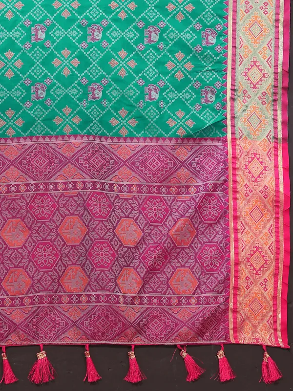 Green_Soft_Patola_Silk_With_Meenakari_Zari_Weaving_Patterns_And_Rich_Zari_Weaving_Pallu_Saree