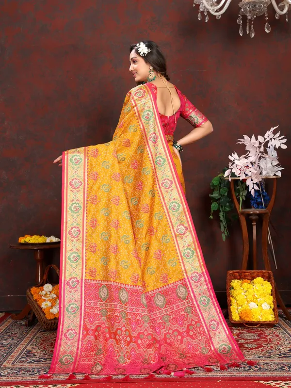 Gold_Soft_Patola_Silk_With_Meenakari_Zari_Weaving_Patterns_And_Rich_Zari_Weaving_Pallu_Saree