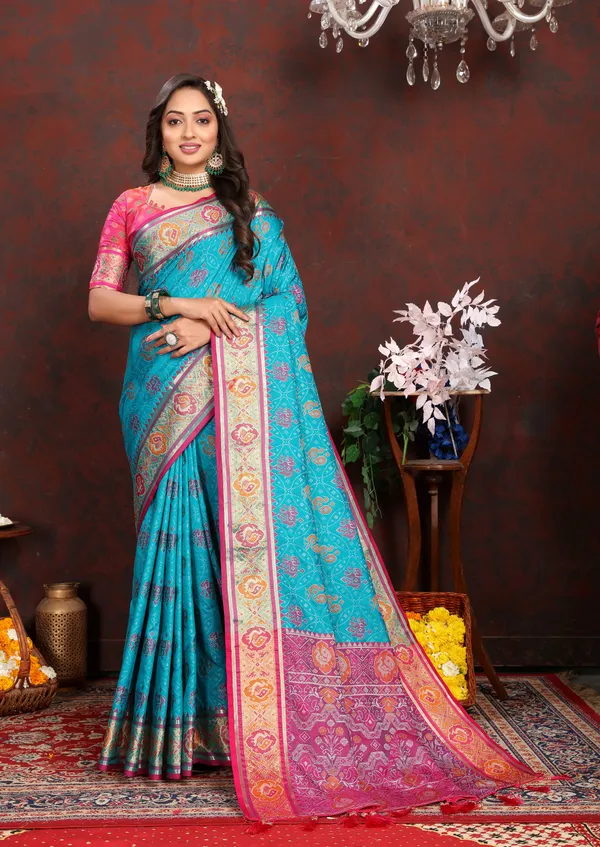 Sky_Blue_Soft_Patola_Silk_With_Meenakari_Zari_Weaving_Patterns_And_Rich_Zari_Weaving_Pallu_Saree