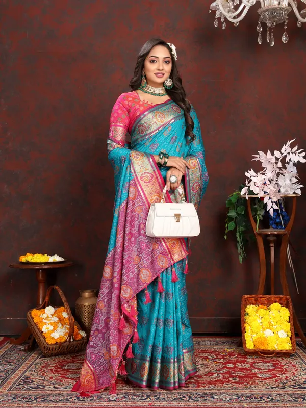 Sky_Blue_Soft_Patola_Silk_With_Meenakari_Zari_Weaving_Patterns_And_Rich_Zari_Weaving_Pallu_Saree