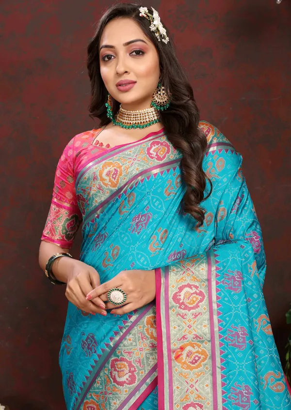 Sky_Blue_Soft_Patola_Silk_With_Meenakari_Zari_Weaving_Patterns_And_Rich_Zari_Weaving_Pallu_Saree