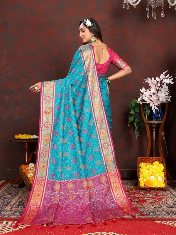 Sky_Blue_Soft_Patola_Silk_With_Meenakari_Zari_Weaving_Patterns_And_Rich_Zari_Weaving_Pallu_Saree