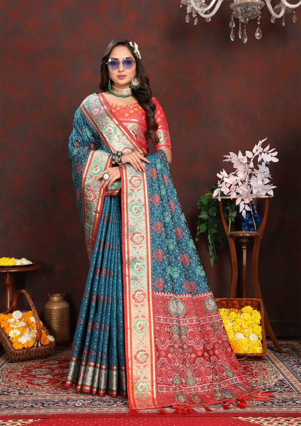 Navy_Blue_Soft_Patola_Silk_With_Meenakari_Zari_Weaving_Patterns_And_Rich_Zari_Weaving_Pallu_Saree