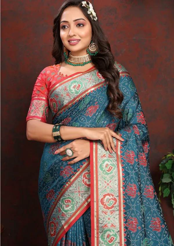 Navy_Blue_Soft_Patola_Silk_With_Meenakari_Zari_Weaving_Patterns_And_Rich_Zari_Weaving_Pallu_Saree