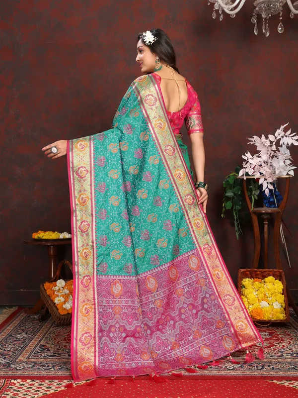 Green_Soft_Patola_Silk_With_Meenakari_Zari_Weaving_Patterns_And_Rich_Zari_Weaving_Pallu_Saree