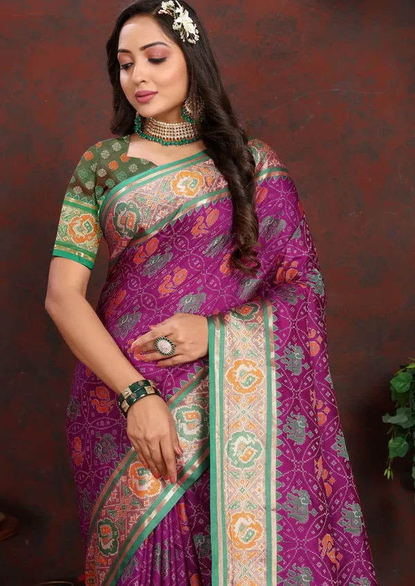 Wine_Soft_Patola_Silk_With_Meenakari_Zari_Weaving_Patterns_And_Rich_Zari_Weaving_Pallu_Saree