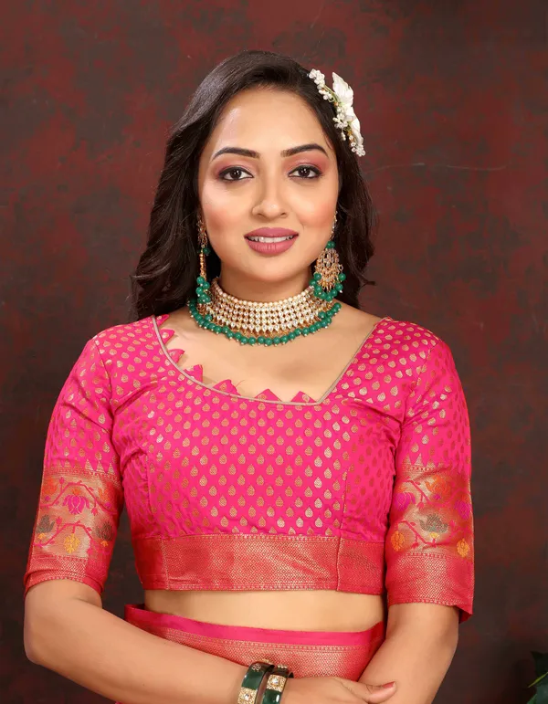Pink_Soft_Organza_Silk_With_Meenakari_Weaving_Design_Pallu_Saree