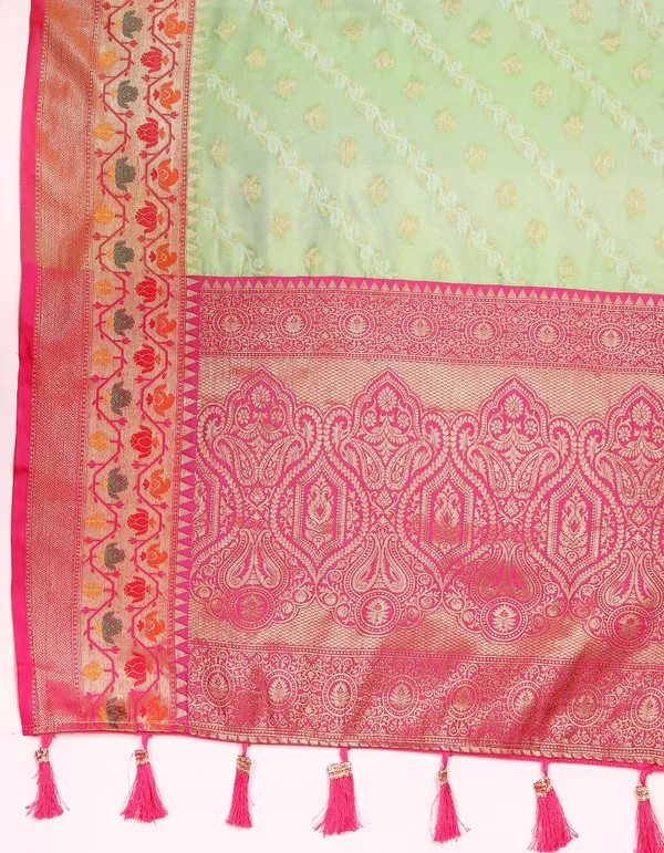 Green_Soft_Organza_Silk_With_Meenakari_Weaving_Design_Pallu_Saree