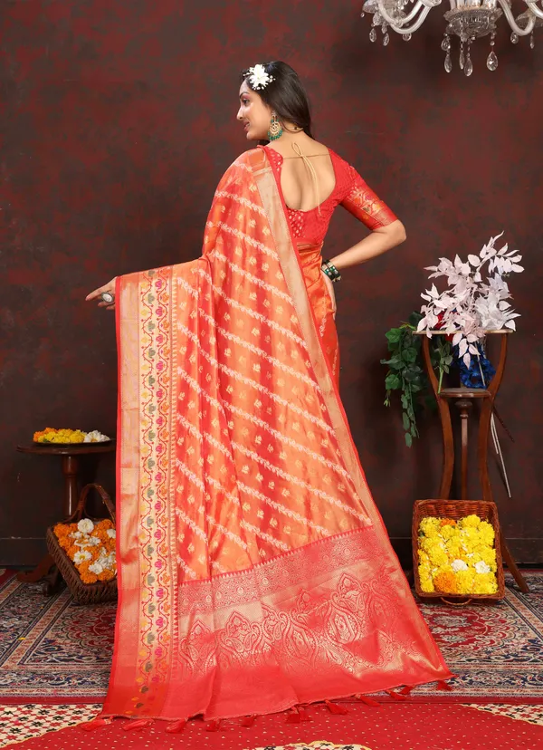 Orange_Soft_Organza_Silk_With_Meenakari_Weaving_Design_Pallu_Saree