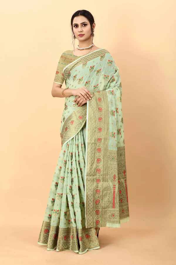 Pista_Amazing_Ethnic_Wear_Silk_Blended_Chanderi_Traditional_Saree