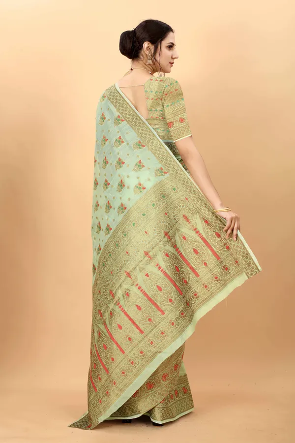 Pista_Amazing_Ethnic_Wear_Silk_Blended_Chanderi_Traditional_Saree